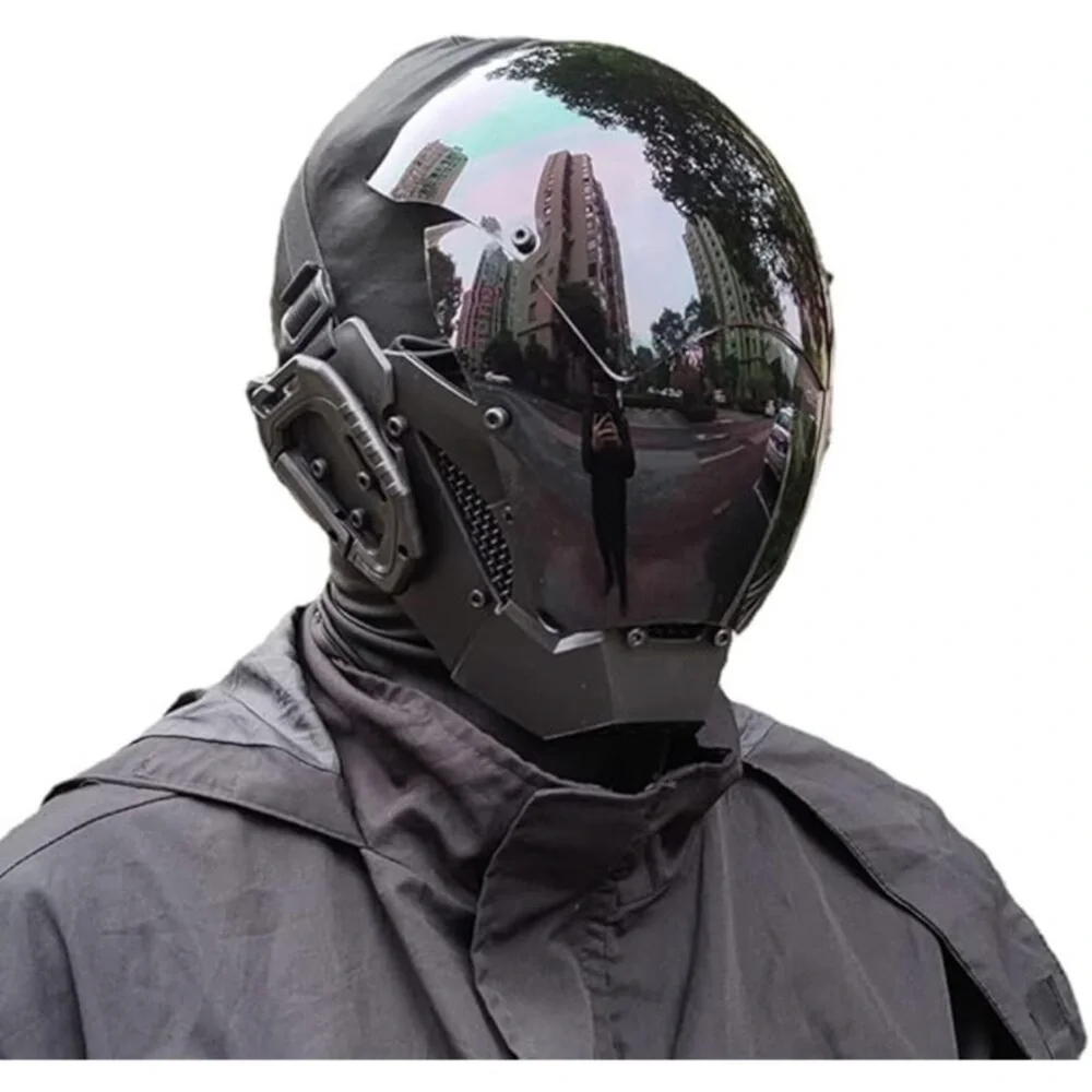 Punk Cosplay Mask Men Adult Black Halloween Party Rave Festival Costume Gear